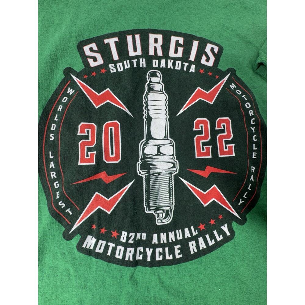 Sturgis 2022 82nd Annual Motorcycle Rally Mens T-Shirt Green Size XXL